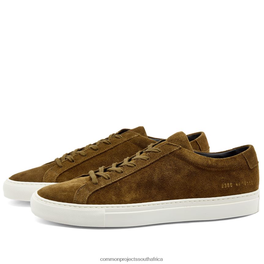 Common Projects Men Achilles Low Waxed Suede DFDP308 Shoes Tobacco